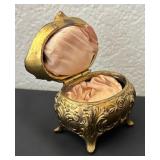 Set of Ornate Metal Casket Jewelry Boxes