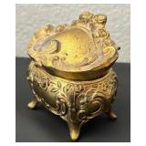 Set of Ornate Metal Casket Jewelry Boxes