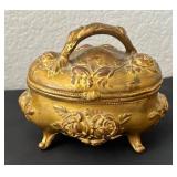 Set of Ornate Metal Casket Jewelry Boxes