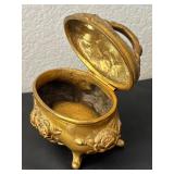 Set of Ornate Metal Casket Jewelry Boxes