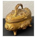 Set of Ornate Metal Casket Jewelry Boxes