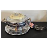 Vintage Royal Electric Waffle Maker with Floral Design