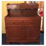 Vintage Wooden Sideboard Cabinet with Hutch