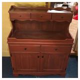 Vintage Wooden Sideboard Cabinet with Hutch