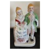 Set of 3 Vintage Porcelain Couple Figurines with Music Box