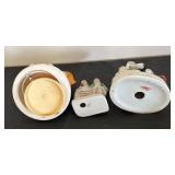 Set of 3 Vintage Porcelain Couple Figurines with Music Box