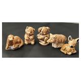 Set of 5 Vintage Wade Whimsies Animal Figurines