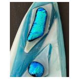 Sterling Silver Necklace with Blue Fused Glass Pendant