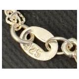 Sterling Silver Necklace with Dyed Pink Agate Pendant and Gem Accents