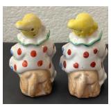 Pair of Vintage Clown and Deer Porcelain Figurines
