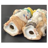 Pair of Vintage Clown and Deer Porcelain Figurines