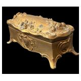 Set of 2 Vintage Embossed Casket Jewelry Boxes