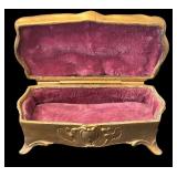 Set of 2 Vintage Embossed Casket Jewelry Boxes