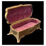 Set of 2 Vintage Embossed Casket Jewelry Boxes