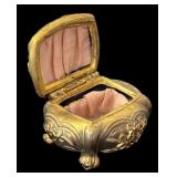 Set of 2 Vintage Embossed Casket Jewelry Boxes