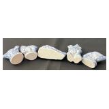 Set of 5 Wade England Blue Porcelain Figurines Assorted Designs