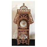 Ornate Vintage Wooden Wall Clock with Scrollwork