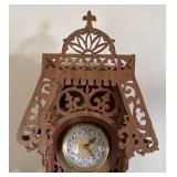 Ornate Vintage Wooden Wall Clock with Scrollwork