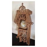 Ornate Vintage Wooden Wall Clock with Scrollwork