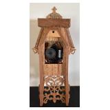 Ornate Vintage Wooden Wall Clock with Scrollwork