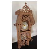 Ornate Vintage Wooden Wall Clock with Scrollwork