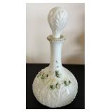 Set of 5 Vintage Victorian Painted Glass Decanters / Dresser Bottles