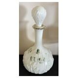 Set of 5 Vintage Victorian Painted Glass Decanters / Dresser Bottles