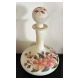 Set of 5 Vintage Victorian Painted Glass Decanters / Dresser Bottles