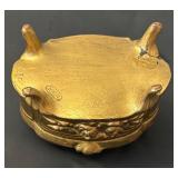 Antique B & W Ornate Jewelry Casket Box with Floral Design