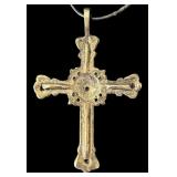 Set of 2 Necklaces with Ornate Cross Pendants
