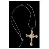 Set of 2 Necklaces with Ornate Cross Pendants