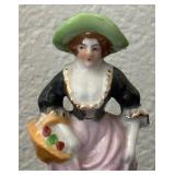 Occupied Japan Porcelain Figurine Lady with Basket