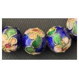 Cloisonne Style Beaded Poisoning Necklace and Bracelet