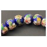 Cloisonne Style Beaded Poisoning Necklace and Bracelet