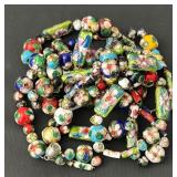 Cloisonne Style Beaded Poisoning Necklace and Bracelet