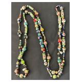 Cloisonne Style Beaded Poisoning Necklace and Bracelet
