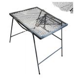Outdoor Metal Glider Bench with Matching Side Table