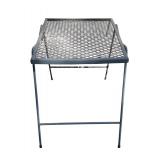 Outdoor Metal Glider Bench with Matching Side Table