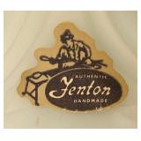 Fenton Hand Painted Satin Glass Bell with Blue Floral Design