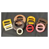 Collection of 9 Vintage Belt Buckles - Assorted Shapes and Colors