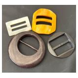 Collection of 9 Vintage Belt Buckles - Assorted Shapes and Colors