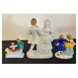 Set of 3 Vintage Porcelain Victorian Couple Figurines