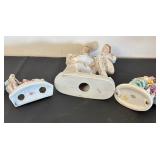 Set of 3 Vintage Porcelain Victorian Couple Figurines