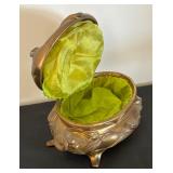 Antique Rogers S.P. Co. Floral Casket Jewelry Box with Liner