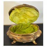 Antique Rogers S.P. Co. Floral Casket Jewelry Box with Liner