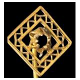 Set of 6 Vintage Gold-Tone Brooch Pins with Decorative Designs