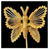 Set of 6 Vintage Gold-Tone Brooch Pins with Decorative Designs