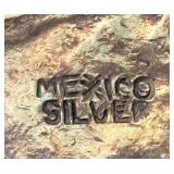 Set of 3 Vintage Mexican Sterling Silver Brooches Abalone and Turquoise Inlay