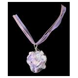 Lavender Gemstone Wire Wrapped Pendant Necklace