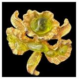 Set of 6 Vintage Gold Tone Brooches Assorted Designs